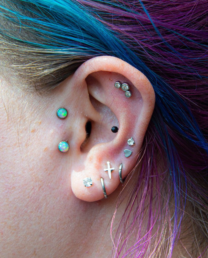 Ear piercings Lobe piercings Daith piercing conch piercing surface piercing Helix piercing